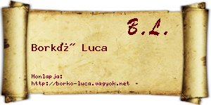 Borkó Luca névjegykártya